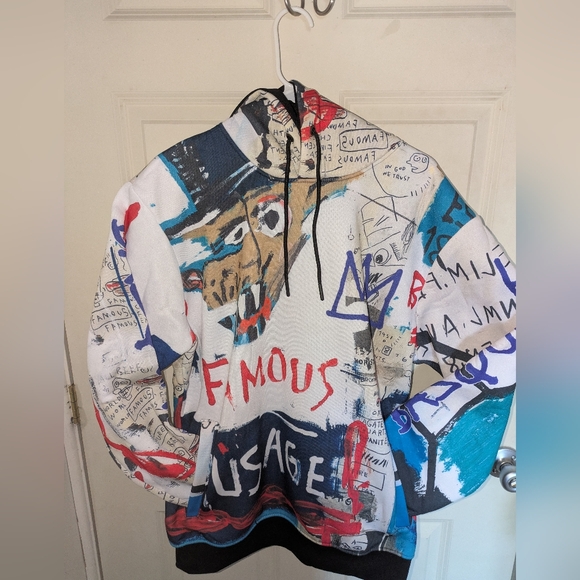 Jean Michel Basquiat Members Only Colorful Graphic Hoodie - Picture 5 of 8